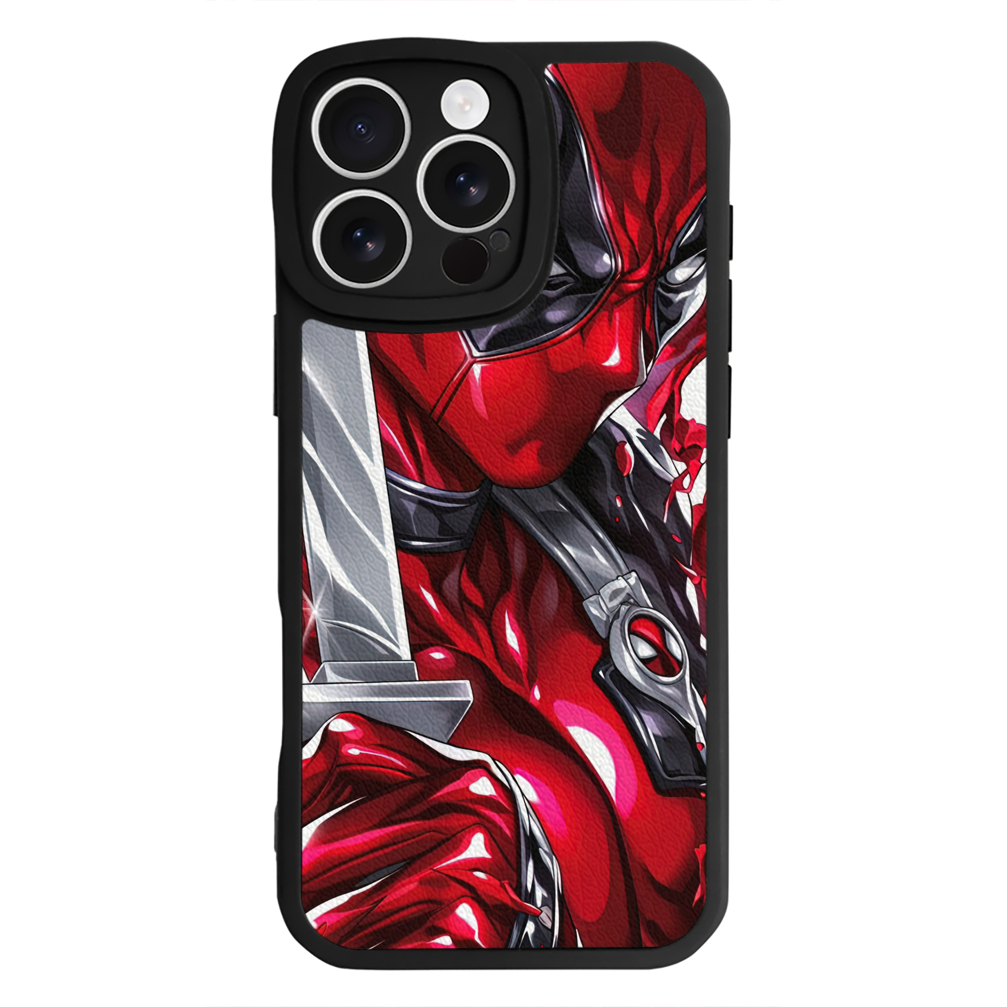 （画像用） Deadpool デッドプール 【iPhone 16シリーズ対応】シリコンスマホケース（レザー調） 材質：シリコン